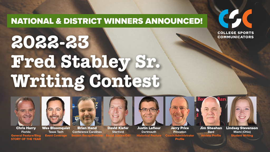 National & District Winners Announced for the 2022-23 CSC Fred Stabley Sr. Writing Contest